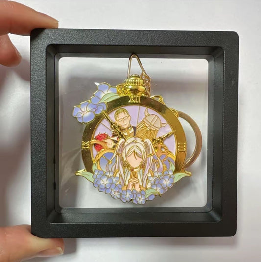 Frieren "The Mage" Premium Rotating Enamel Keychain, Floating Frame Gift Set