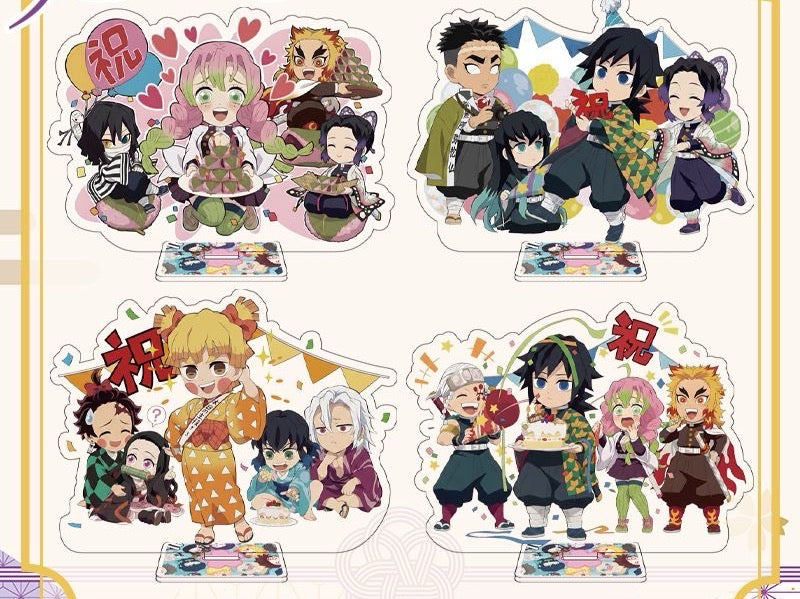 Demon Slayer Acrylic Standee Kanao Display, Cute Chibi Shinobu and Kanae Kocho Stand