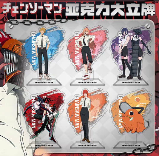 Chainsaw Man Denji vs Reze Acrylic Stand, Anime Desk Decor Figure