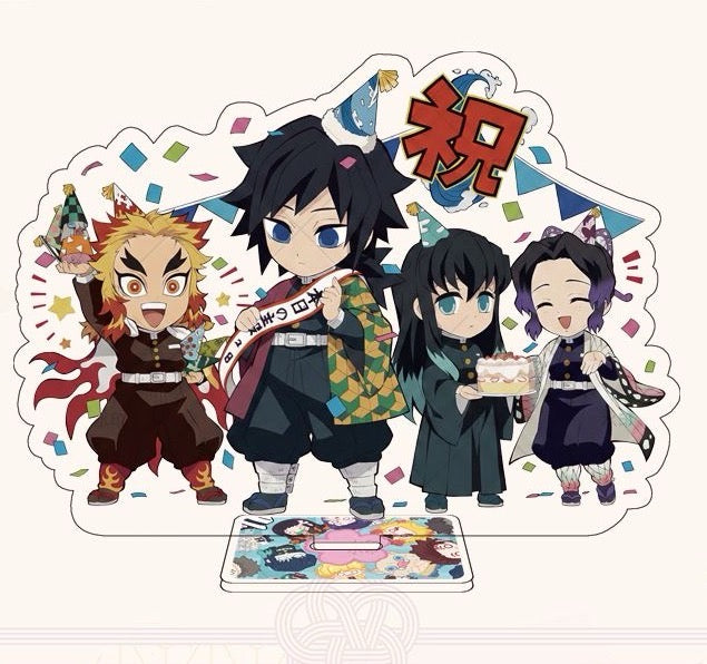 Demon Slayer Acrylic Standee Kanao Display, Cute Chibi Shinobu and Kanae Kocho Stand
