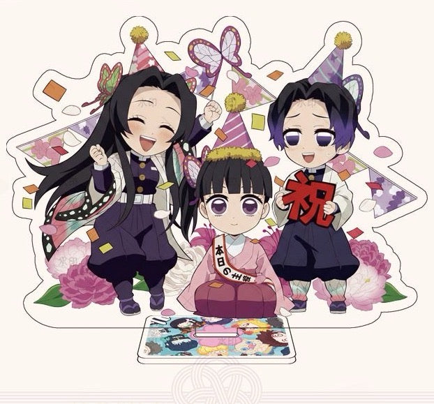 Demon Slayer Acrylic Standee Kanao Display, Cute Chibi Shinobu and Kanae Kocho Stand