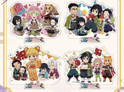 Demon Slayer Acrylic Standee Kanao Display, Cute Chibi Shinobu and Kanae Kocho Stand