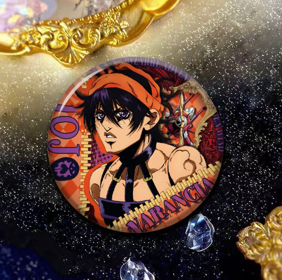 JoJos Bizarre Adventure Reflective Button Badge Jotaro Dio Jolyne Anime Pin Collection