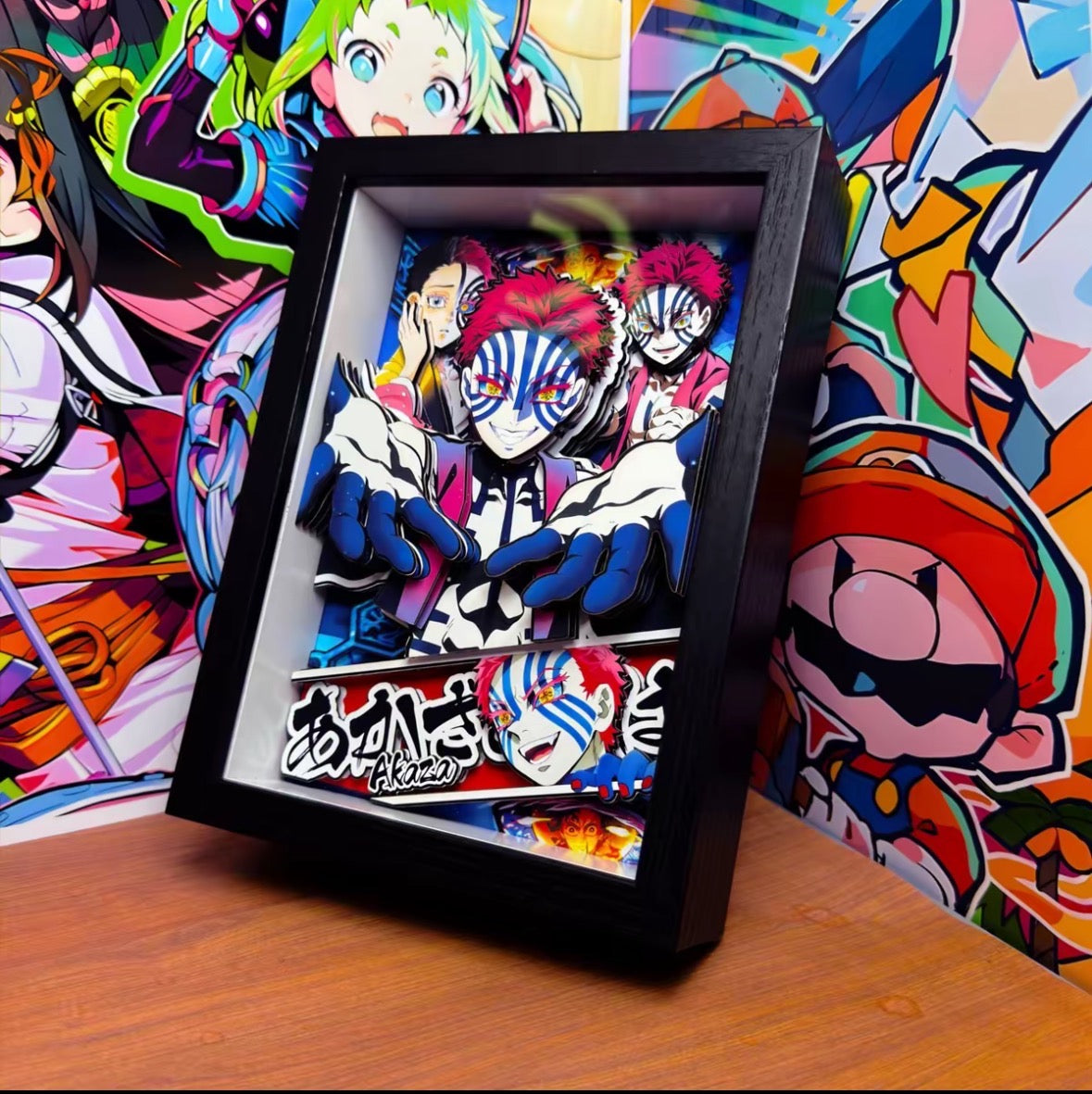 Demon Slayer 3D Shadow Box Frame, Anime Character Layered Desk Diorama