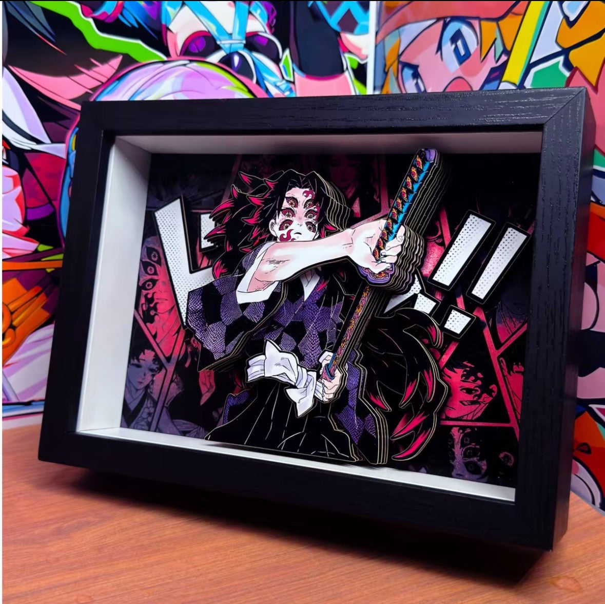 Demon Slayer 3D Shadow Box Frame, Anime Character Layered Desk Diorama