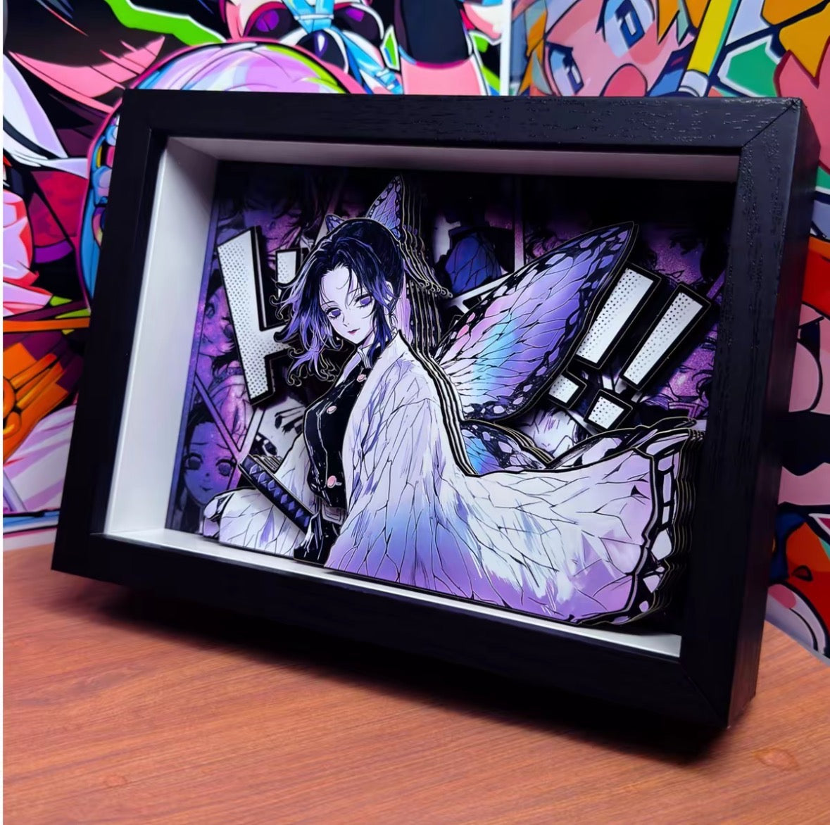 Demon Slayer 3D Shadow Box Frame, Anime Character Layered Desk Diorama