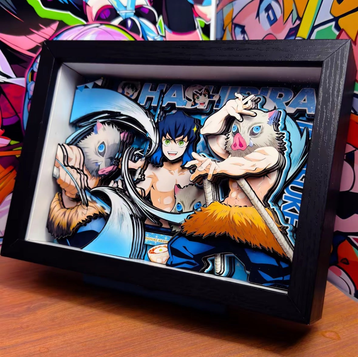 Demon Slayer 3D Shadow Box Frame, Anime Character Layered Desk Diorama