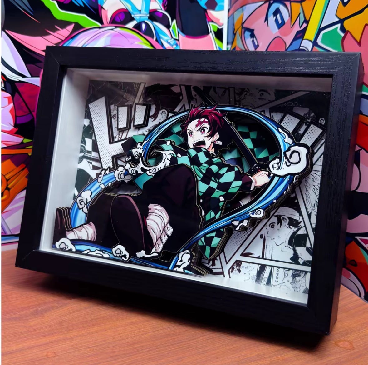 Demon Slayer 3D Shadow Box Frame, Anime Character Layered Desk Diorama