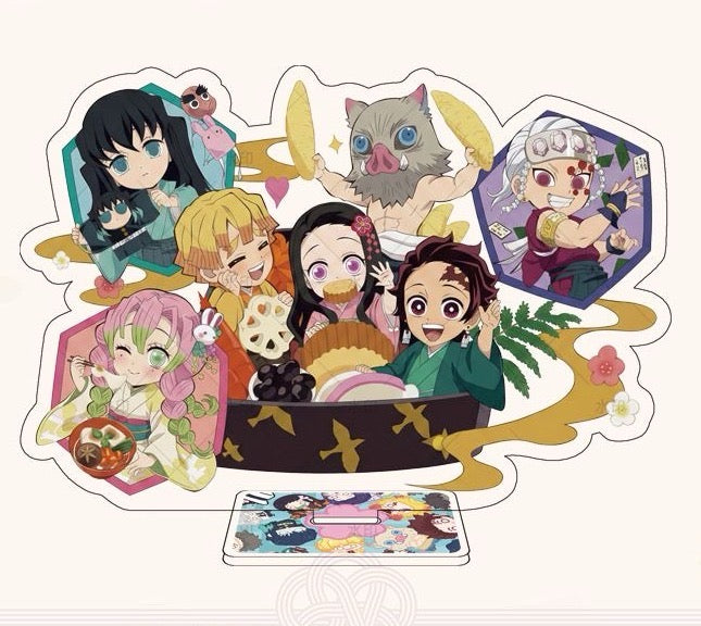 Demon Slayer Acrylic Standee Kanao Display, Cute Chibi Shinobu and Kanae Kocho Stand