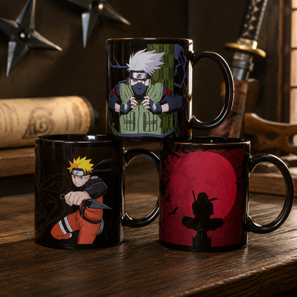 Naruto Color Changing Mug, Itachi Kakashi Sasuke Heat Sensitive Ceramic Coffee Cup