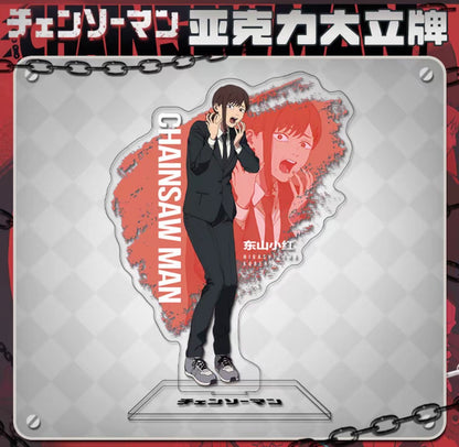 Chainsaw Man Denji vs Reze Acrylic Stand, Anime Desk Decor Figure