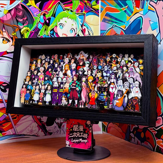 Demon Slayer 3D Shadow Box Frame, Anime Character Layered Desk Diorama