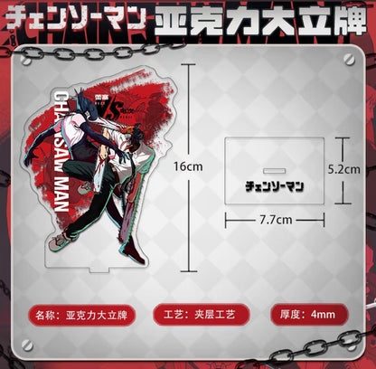 Chainsaw Man Denji vs Reze Acrylic Stand, Anime Desk Decor Figure
