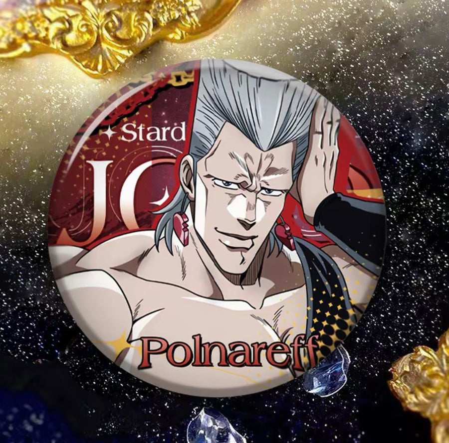 JoJos Bizarre Adventure Reflective Button Badge Jotaro Dio Jolyne Anime Pin Collection