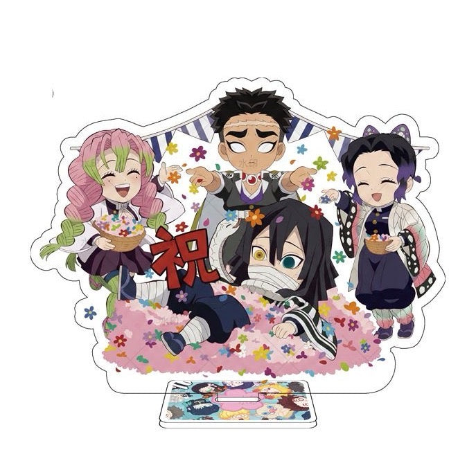 Demon Slayer Acrylic Standee Kanao Display, Cute Chibi Shinobu and Kanae Kocho Stand