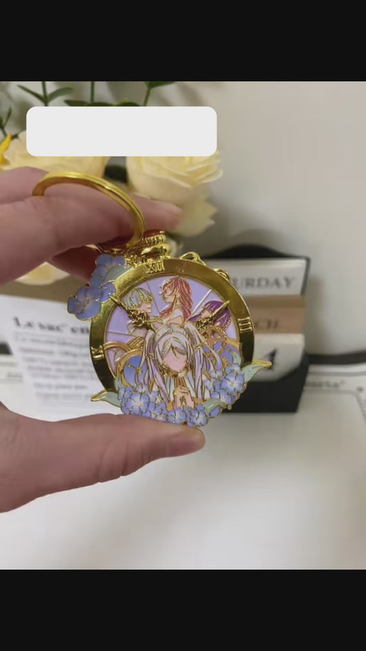 Frieren "The Mage" Premium Rotating Enamel Keychain, Floating Frame Gift Set
