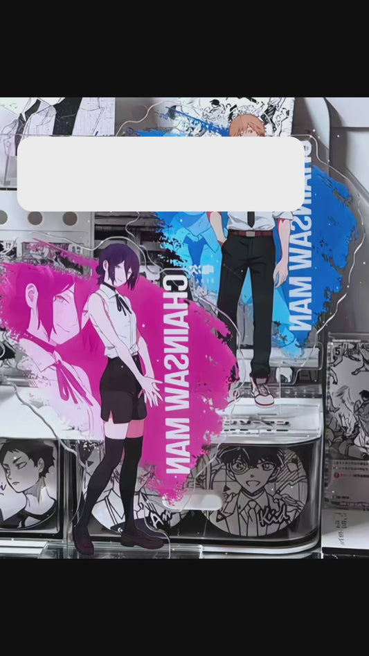 Chainsaw Man Denji vs Reze Acrylic Stand, Anime Desk Decor Figure