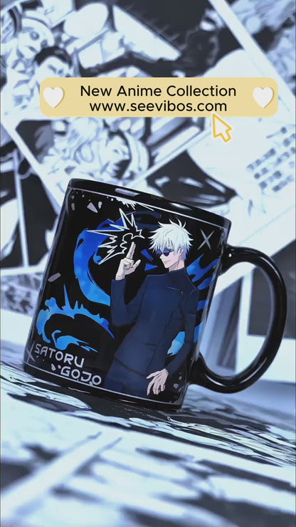 Jujutsu Kaisen Satoru Gojo Color Changing Mug, Limitless Void Heat Sensitive Magic Cup