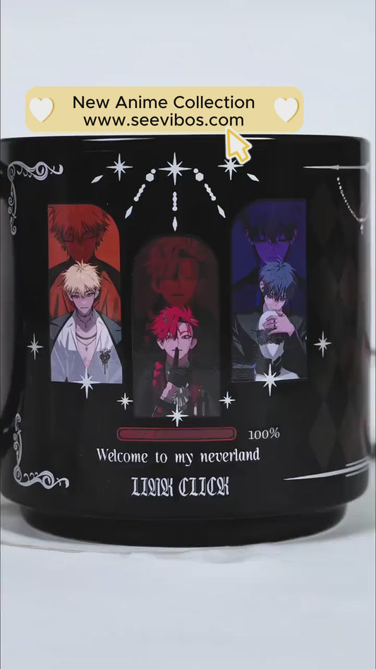 Link Click "Welcome to My Neverland" Magic Mug, Premium Heat-Activated Anime Coffee Cup